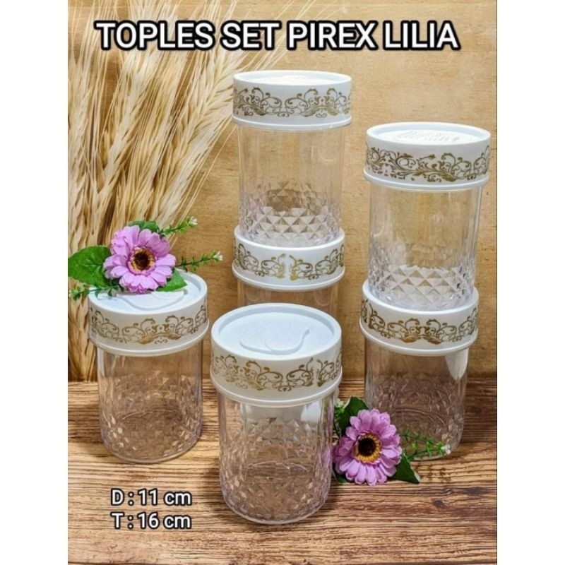 Toples pirex lilia  1 set isi 6 pcs