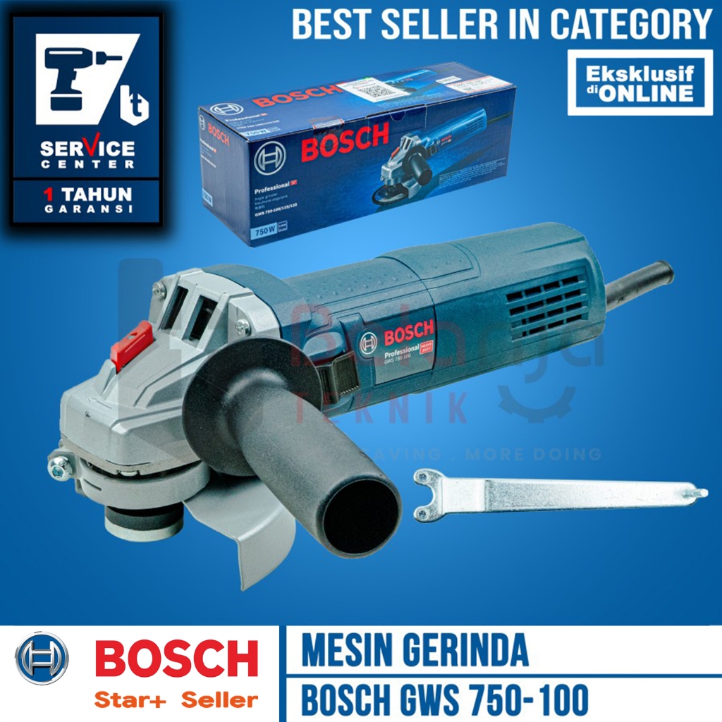 Bosch Mesin Gerinda Tangan GWS 750-100 4 Inch 750 Watt GWS750-100