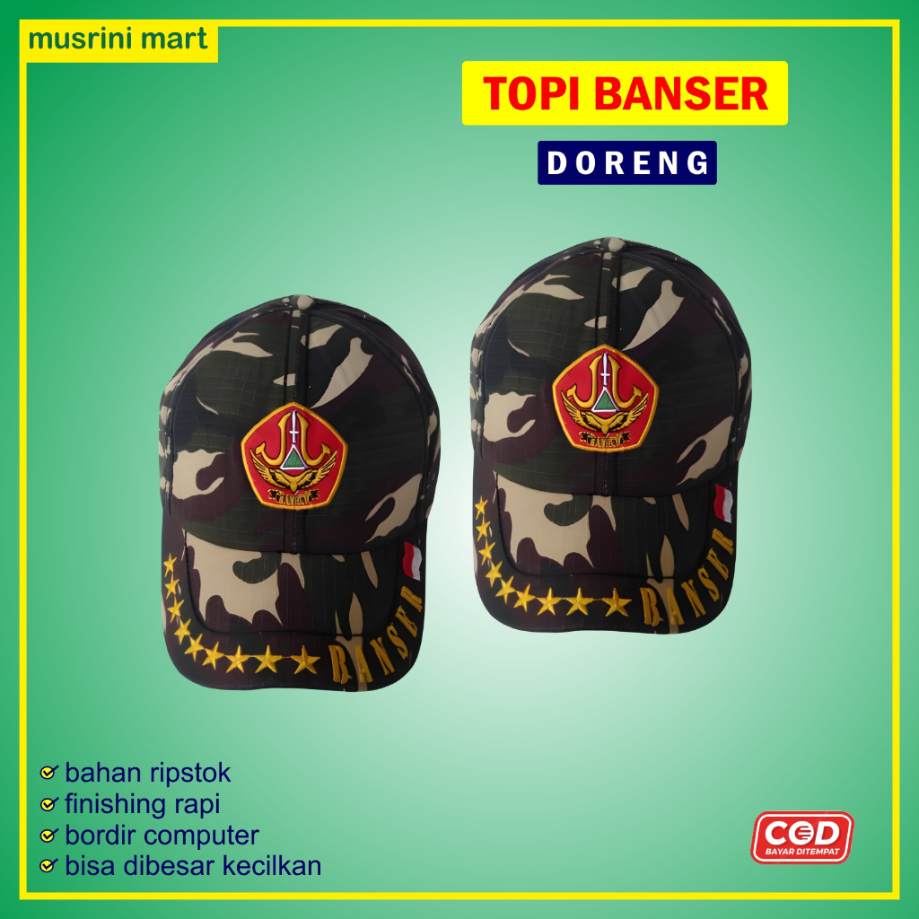 Topi Banser Doreng Topi Diklatsar Banser Nu Atribut Banser Ansor Nu Premium Quality Musrini Mart