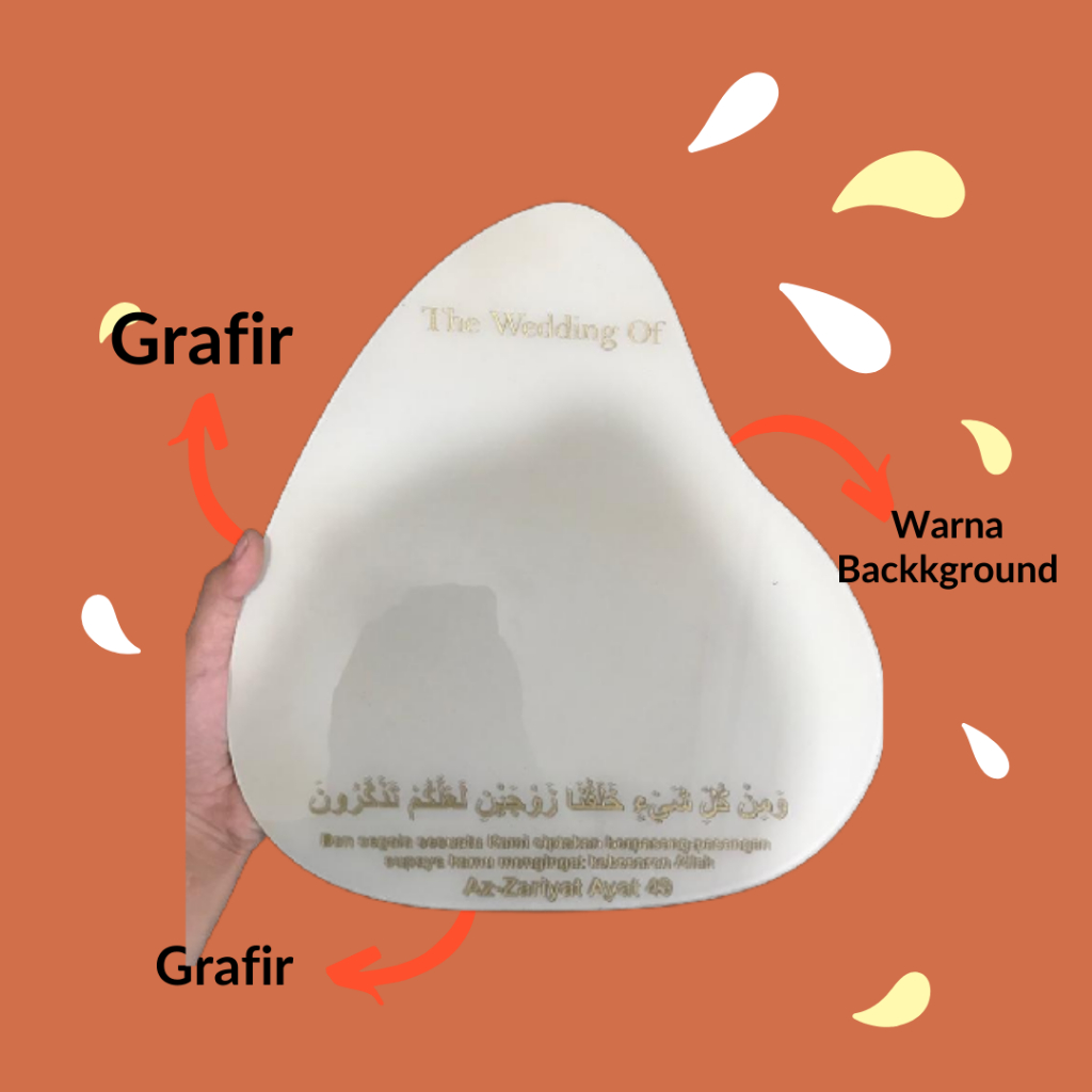 Tetes Air Akrilik Kosongan Acrylic Brush Dekorasi Mahar Polos Tanpa Tulisan