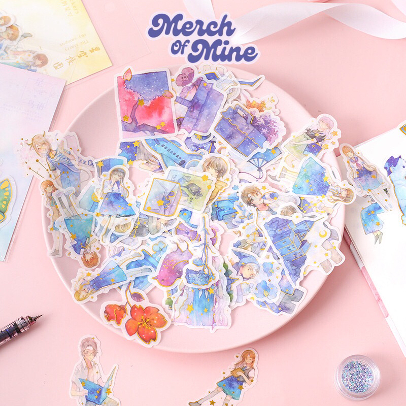 

Merch Of Mine - Aesthetic Sticker Set Vintage Nature DIY Dekorasi Journal Scrapbook