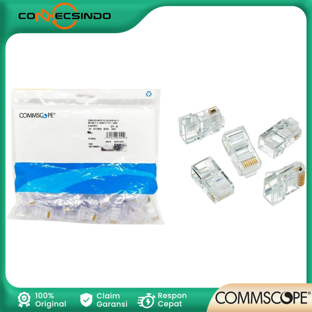 KONEKTOR AMP RJ45 ORIGINAL CAT 5 COMSCOPE UTP