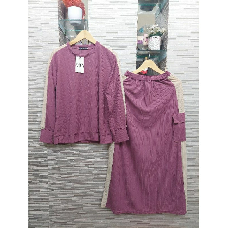 setelan rok knit