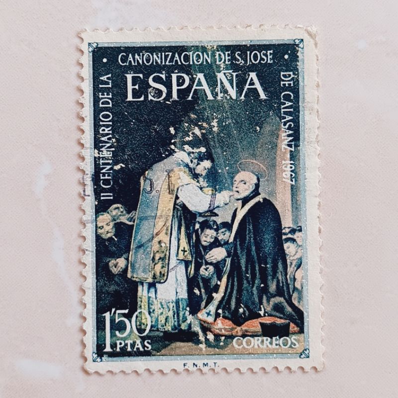 

(AD) Perangko Spanyol 1967 San José de Calasanz 1,50 ptas Used