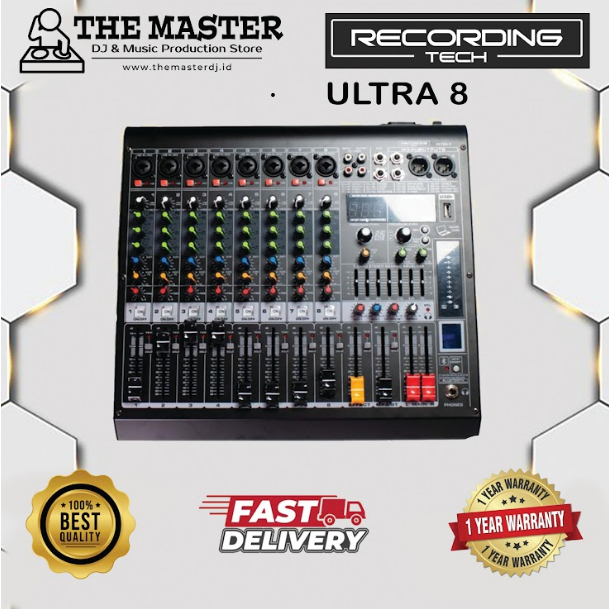 Recording Tech ULTRA 8 ULTRA8 8 Channel USB Audio Mixer