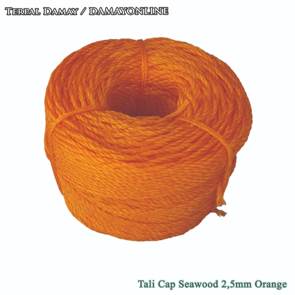 Tali Tambang PE Cap Seawood 2,5mm Orange / Rol ( Harga Per Rol )