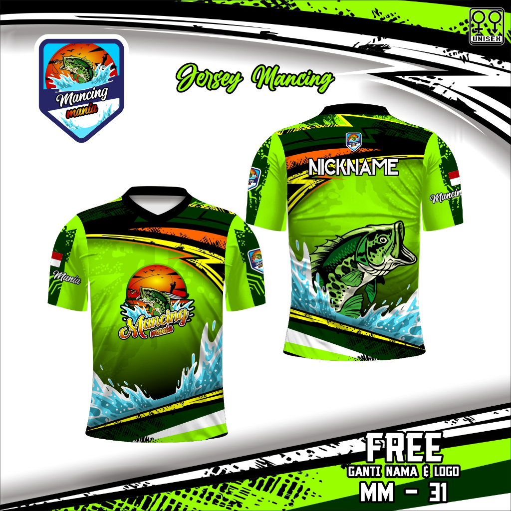 Jersey kaos mancing baju mancing mania terbaru