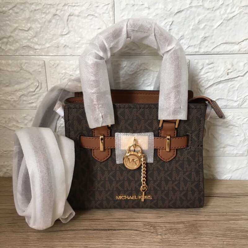 Tas MK Hamilton Mini Satchel Sign Brown