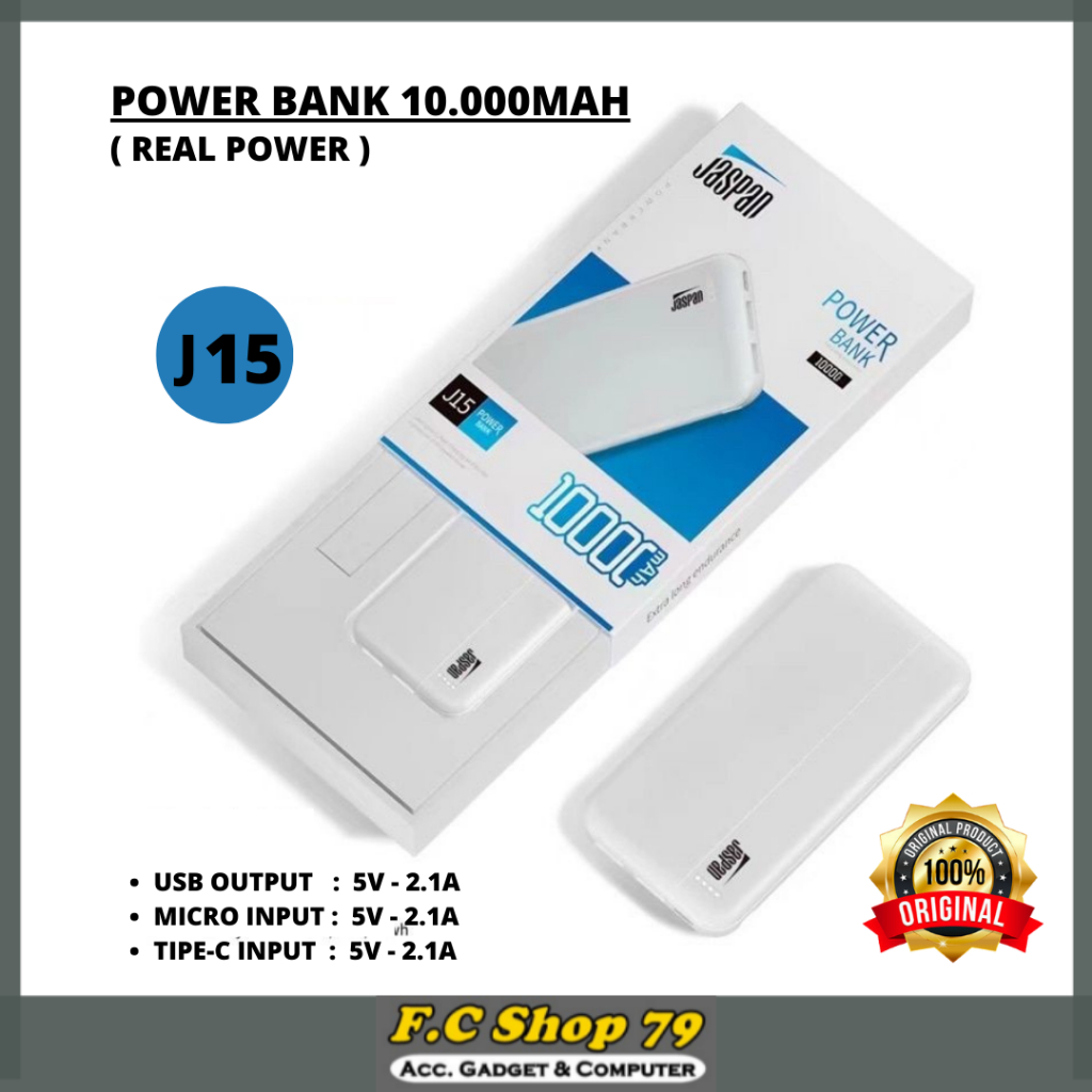ORIGINAL JASPAN POWERBANK POWER BANK PB 5000MAH DAN 10000MAH BUAT HANDPHONE HP TABLET REAL POWER DIS
