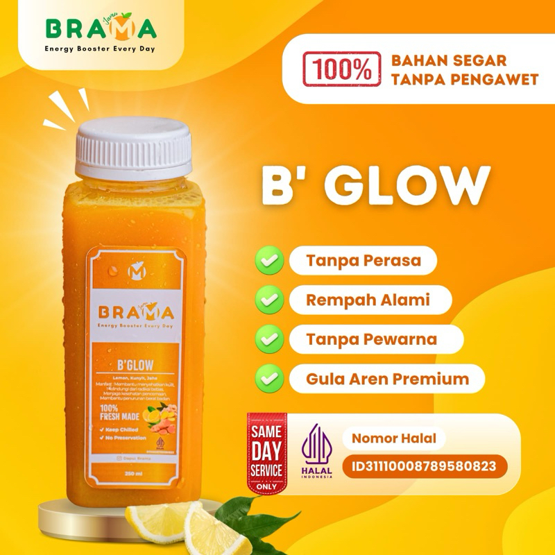 

B’GLOW | Kunyit Jahe Lemon Asam Jawa | Jamu Brama | Jamu Tradisional