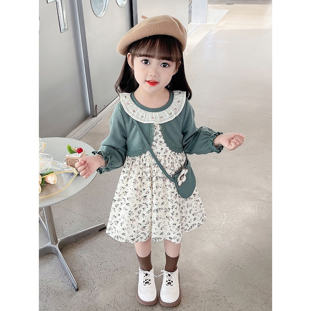 Dress Anak Perempuan Usia 1-4 Tahun | Dress Anak Cewek Motif Bunga – Bunga Variasi Outer Menyatu Mod