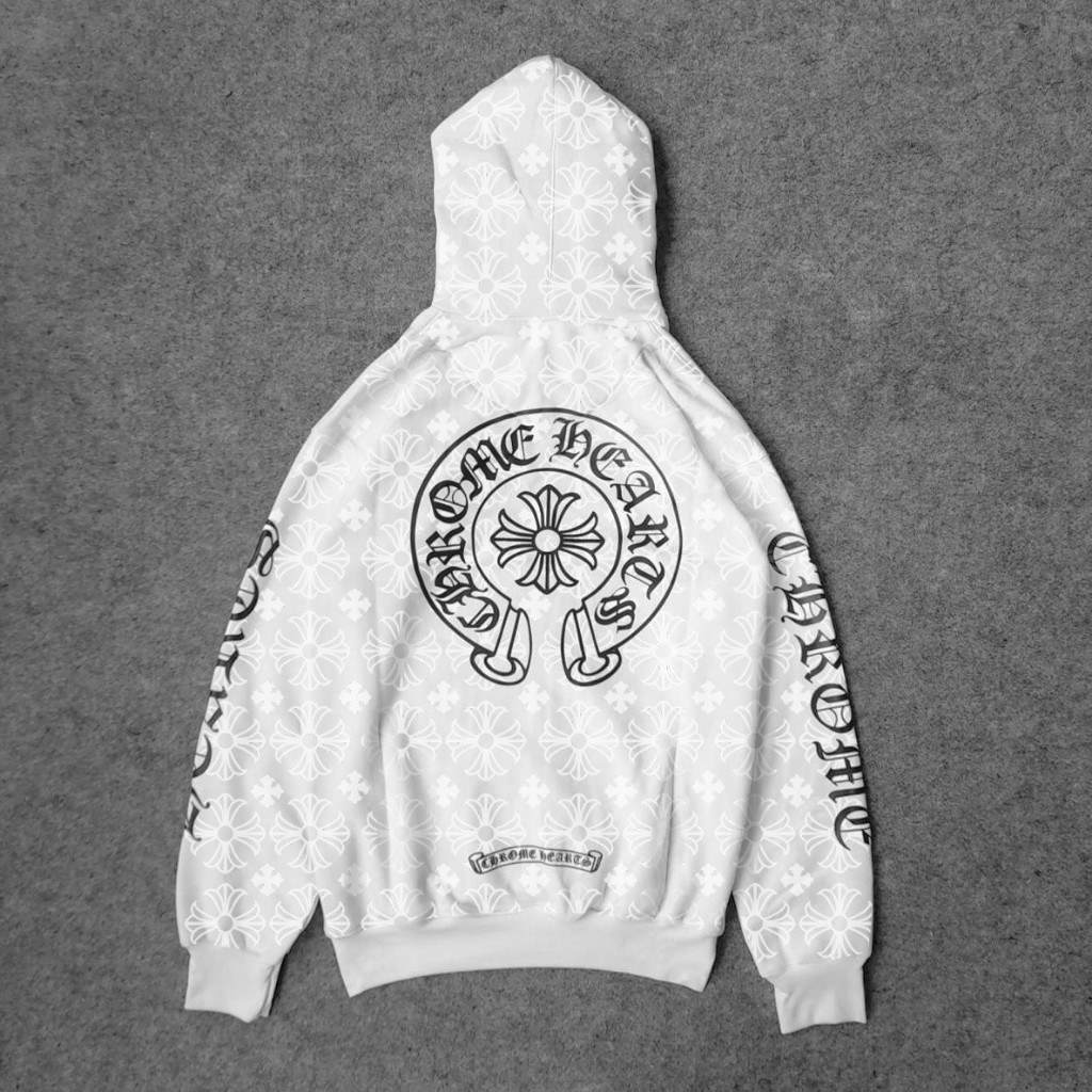 Hoodie Crome Heart Fullprint White