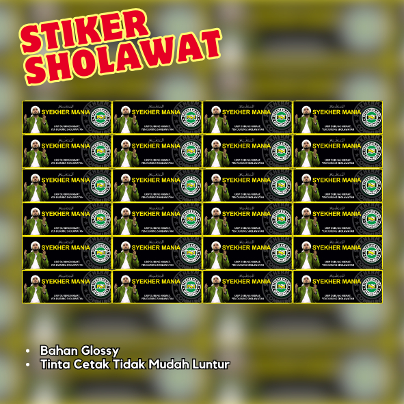 

(paket isi 20 pcs stiker) Stiker Syekher Mania New Desain Pecinta Sholawat bisa dikasih nama kotamu