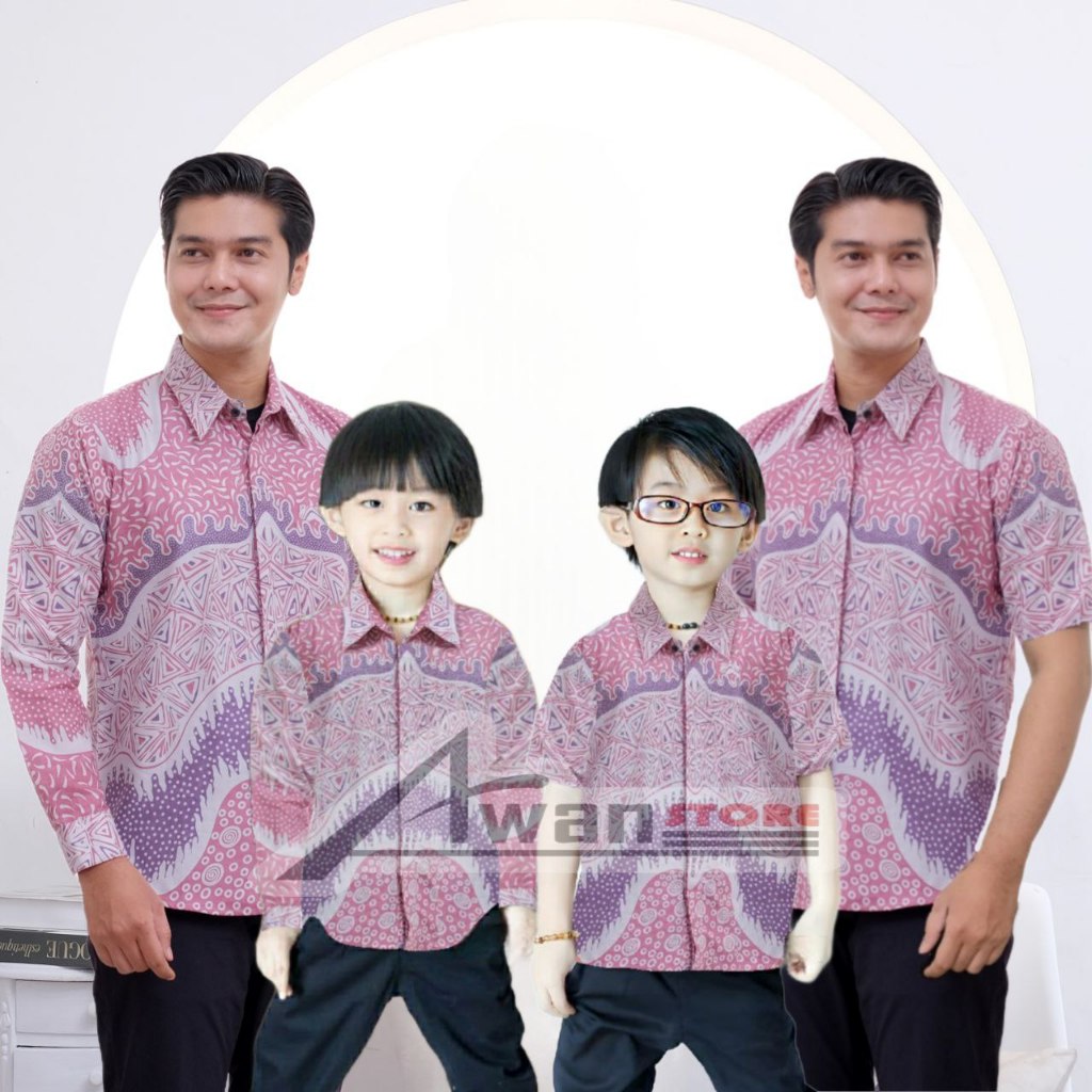 TERBARU BATIK PRIA Kemeja batik ayah dan Kemeja Batik anak cowok BATIK WARNA DUSTY BATIK WARNA PINK