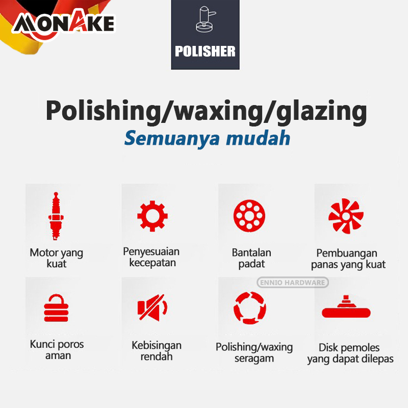ID MESIN POLES MOBIL POLISHER 5 INCH ALAT POLES CAT MOBIL FULL SET CAR ALAT DISC DISK KACA MOTOR