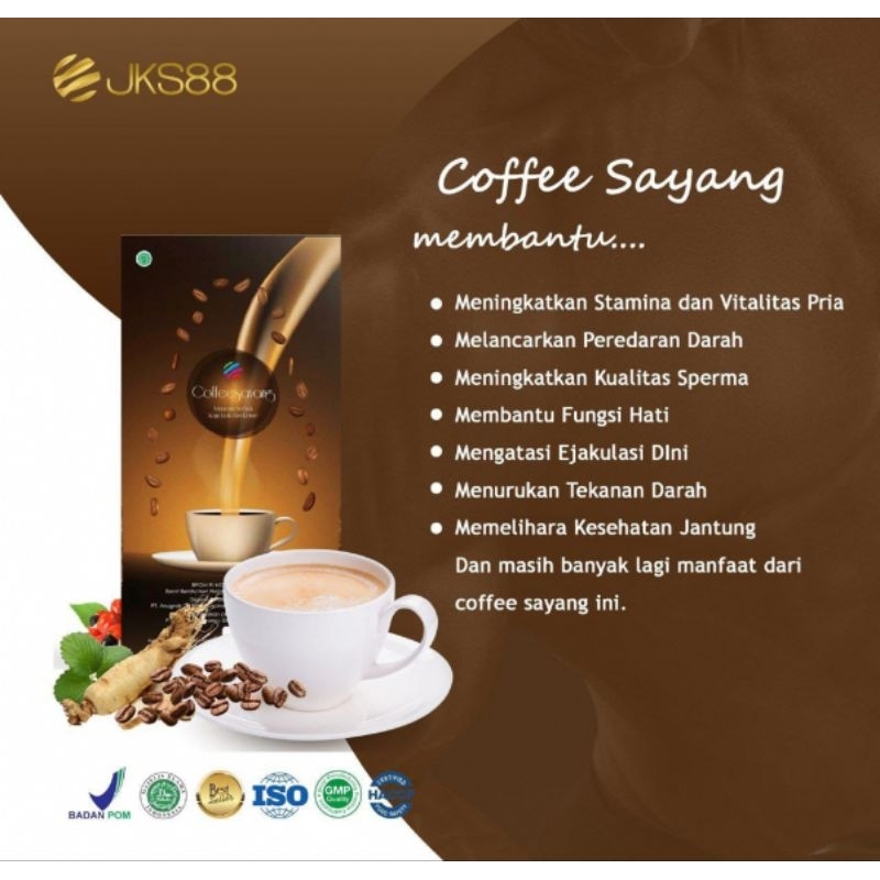 COFFE SAYANG JKS88,KOPI SAYANG KEMASAN TERBARU 1BOX,KOPI SAYANG JKS 88 ORIGINAL