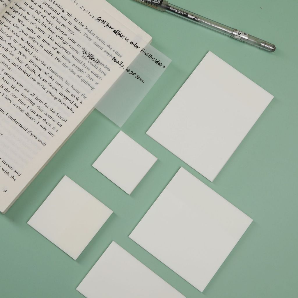 

✨EG 50 Lembar Sticky Note Transparan Tahan Air Untuk Kantor Sekolah Transparent 50 lembar Sticky Note Buku Stiker-Eghrerr