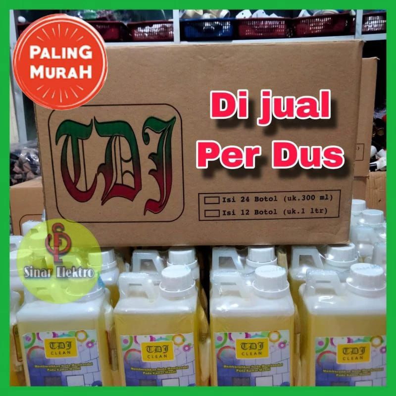 (PER DUS ISI 12) 1 LITER TDJ CLEAN CAIRAN PEMBERSIH KERAK MEMBANDEL COCOK UNTUK LANTAI KERAMIK KAMAR