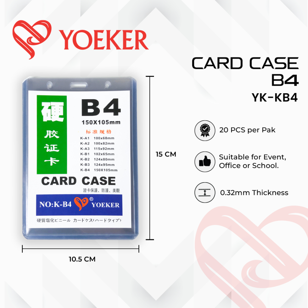 

(20 PCS) Card Case B4 Plastik ID Panitia Yoeker