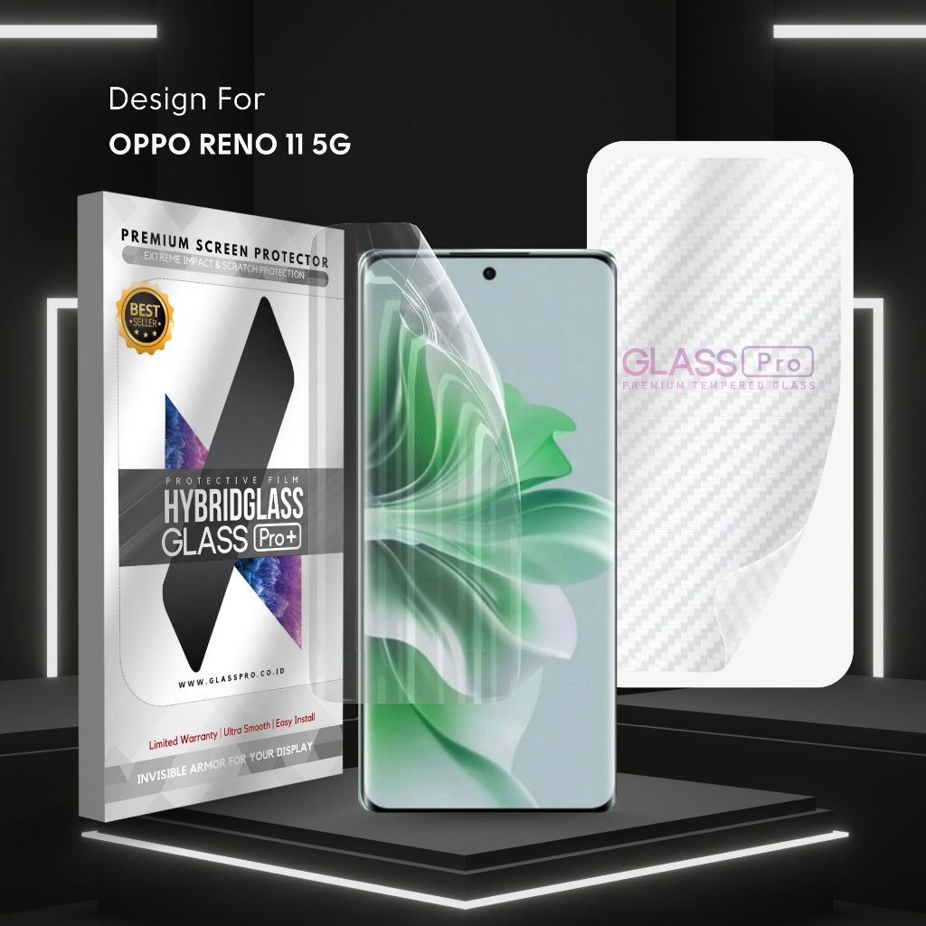 Hybrid Glass Premium Anti Gores Hydrogel Oppo Reno11 5G Reno 11 5G Full Cover Screen Protector Glass