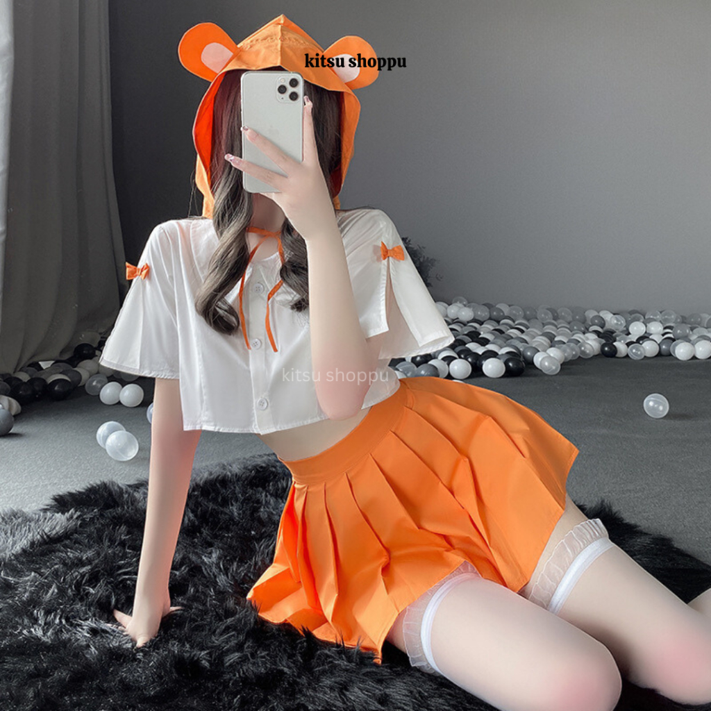KTS 8549| Set Lingerie Seksi Baju Seragam Imut/ Sexy Lingerie Cosplay Premium Anime School Student/ 