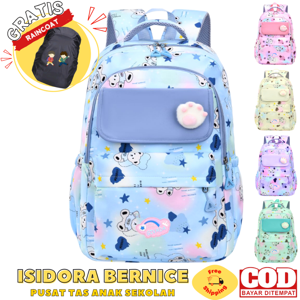 Tas Sekolah Anak Perempuan Ransel Anak Sekolah Perempuan Remaja SD SMP Bahan Tebal, Halus dan Kuat B