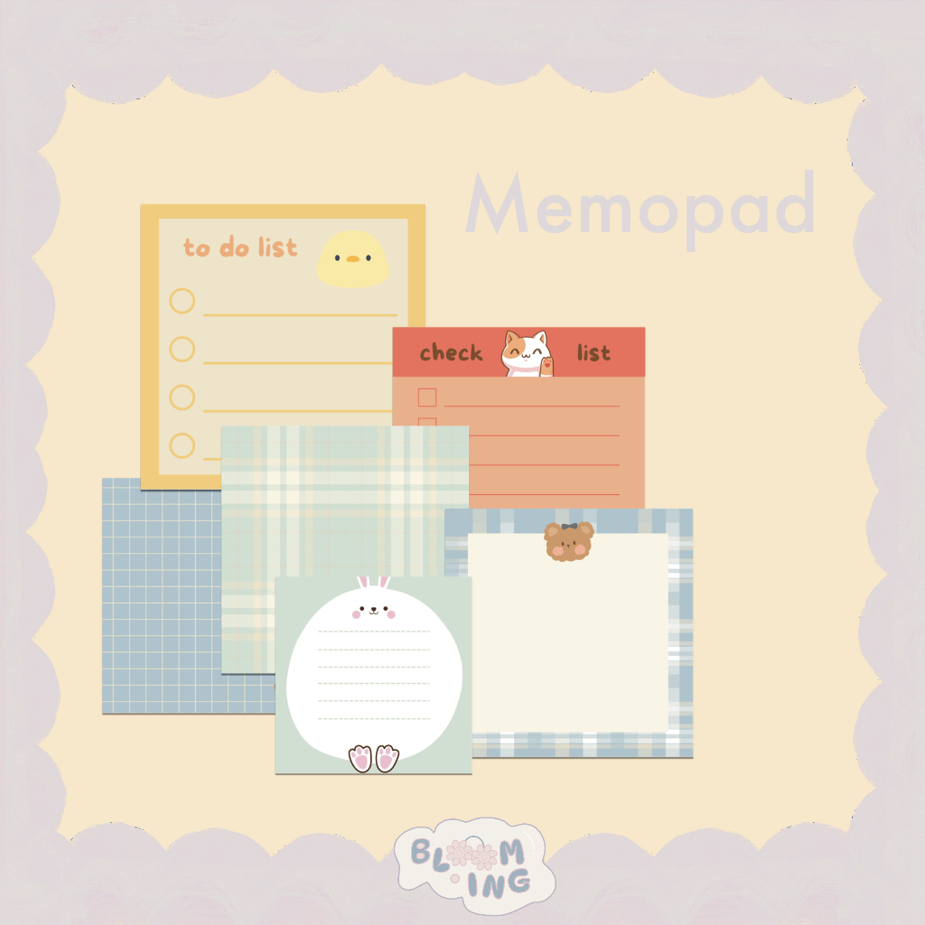 

Cute Memopad (isi 50 lembar dengan 5 design berbeda di dalamnya)