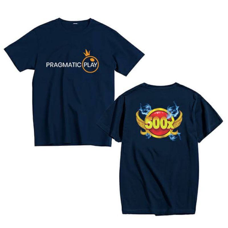KAOS PRAGMATIC PLAY 500x NAVY / T-SHIRT PREMIUM / KAOS SLOT PRAGMATIC / BAJU DISTRO PRIA / VALHALLA 