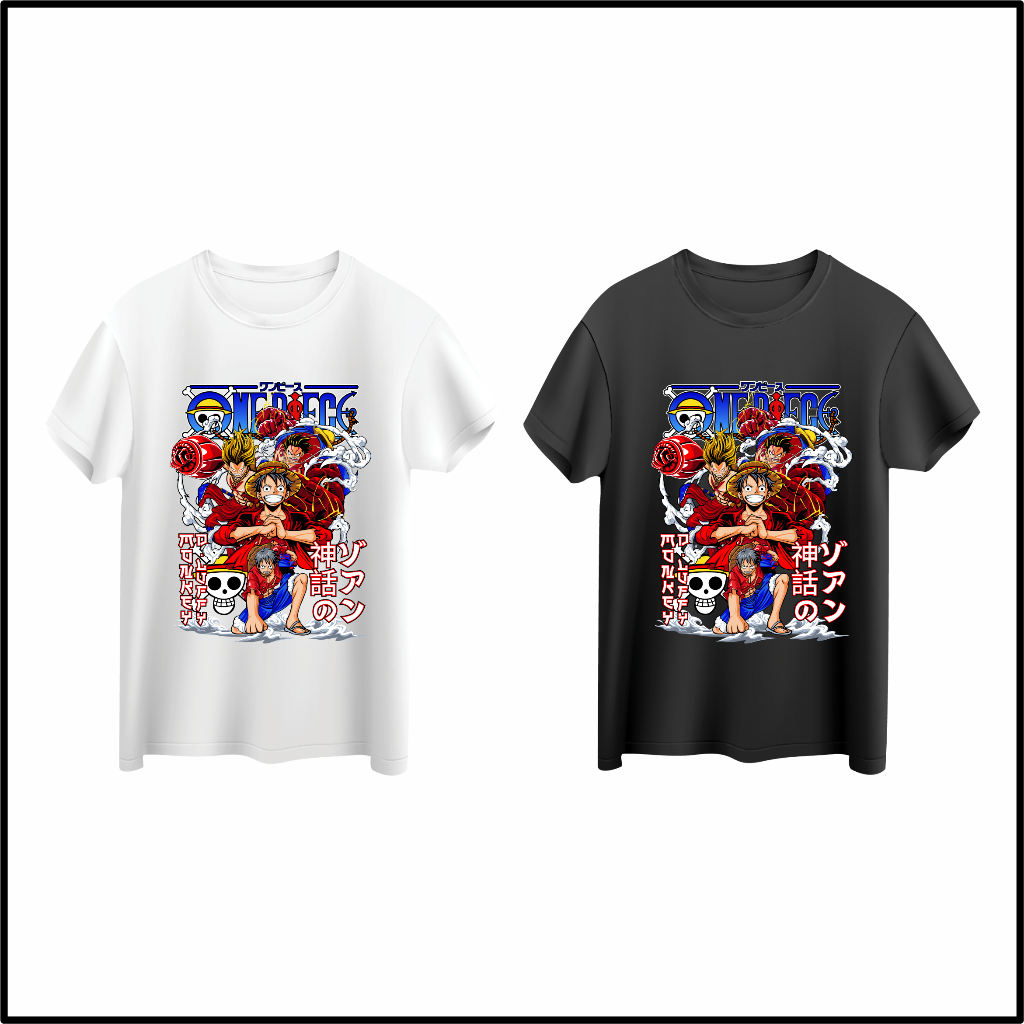 (88025) - ONE PIECE Promo Cetak Kaos Custom Printing Kaos Cotton Combed 24s DTF