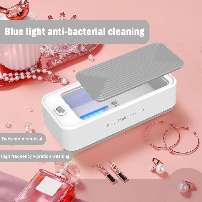 mini ultrasonic cleaning box mesin cuci kacamata alat pembersih perhiasan jam tangan cincin kalung a