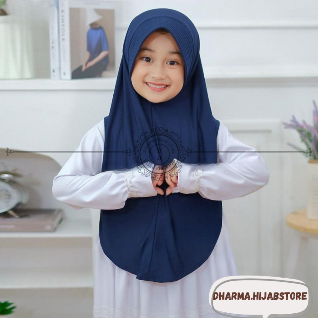 Bergo Hamidah Pinguin Instan Sekolah Jersey Umur 5 - 10 Tahun | Hijab Jilbab Instan Bergo Hamidah An