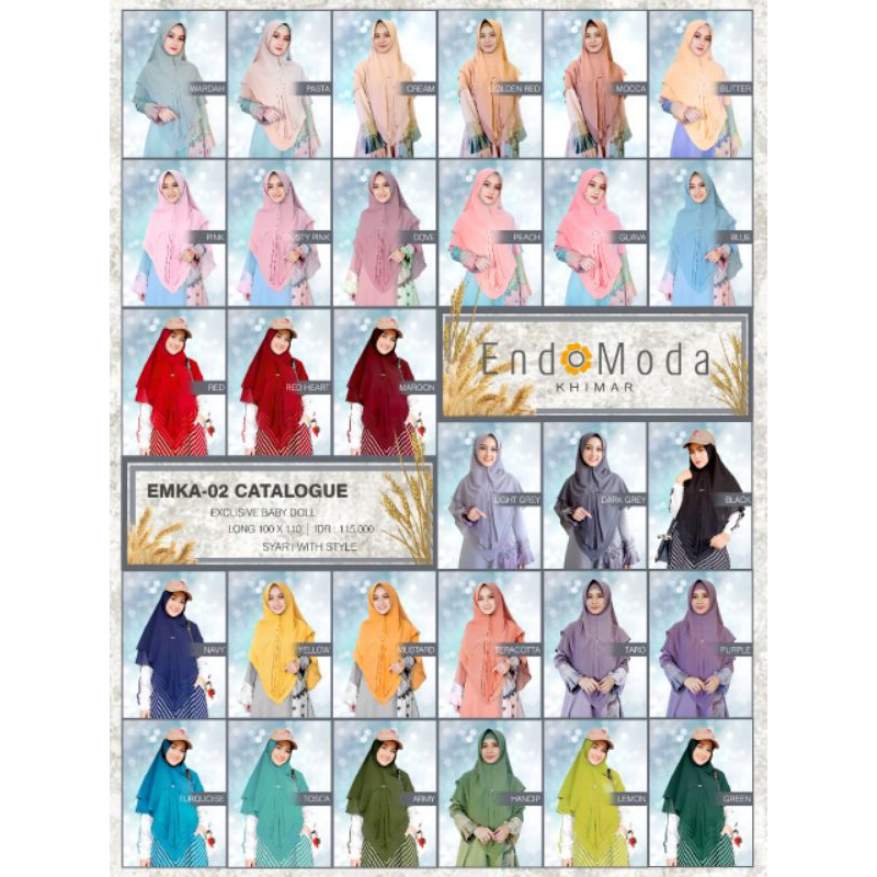 Khimar, Hijab Instan Emka 02 ORI dari Endomoda