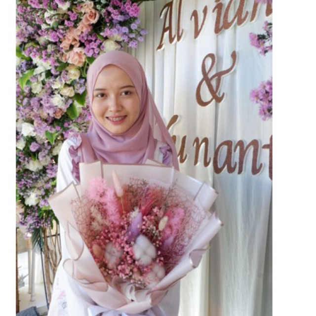 (Ready) Buket Bunga Abadi Dried Flower Bouquet Bunga Kering Premium Bucker Wisuda Murah Hadiah / han