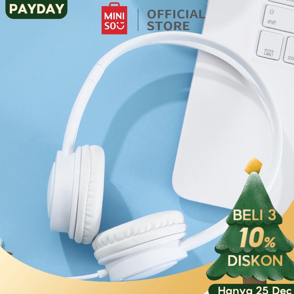 Buruan Beli MINISO Headphone Headset Earphone On Ear Headphone Bando berkabel kecil dan indah Musik 