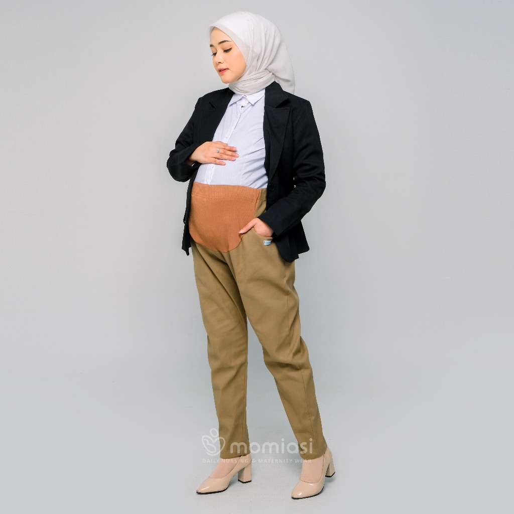 Momiasi - Celana Hamil Kerja Kantor Jumbo Wanita Maternity Pants Office Fashion Wanita Bumil Kekinian Premium Image 7