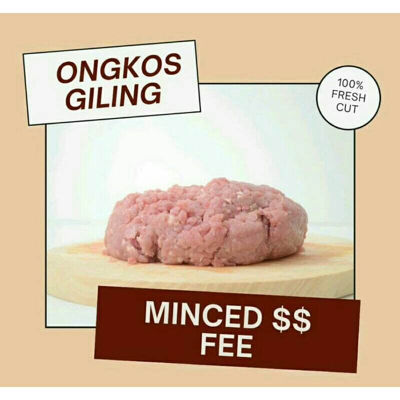 

Ongkos giling per 500gr / Daging Cincang / Daging Giling / Daging Cacah / Minced Pork