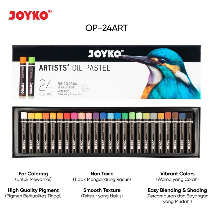 

Artists Oil Pastel Krayon Minyak Joyko OP-ART Warna Colors - 24 Warna