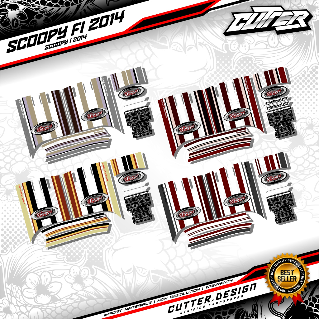 STIPING TRANSPARAN SCOOPY FI scoopy i 2014 garis