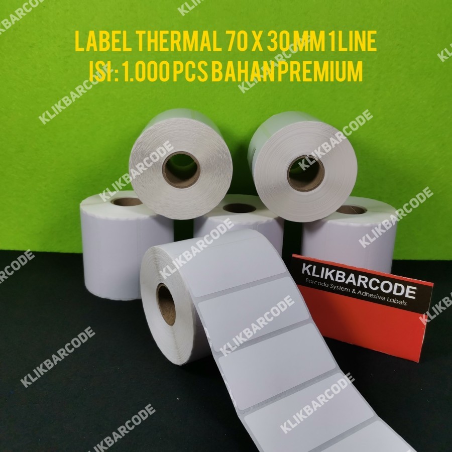 

Stiker Label Barcode 70x30mm Thermal 1 Line isi 1000 Pcs 70 x 30 mm