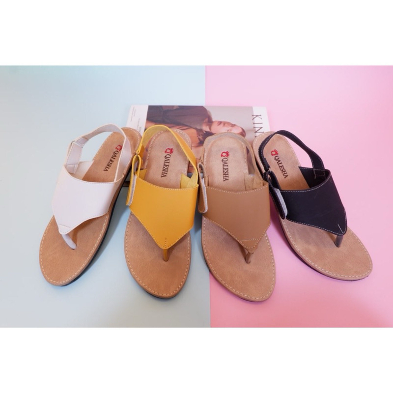 Sandal Jepit Wanita Tali Belakang Teplek Non Slip Sendal Wanita Flat Jepit - TALI JEPIT Hitam