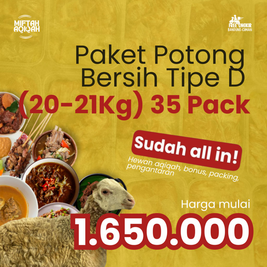 

Paket Aqiqah Potong Bersih Tipe D