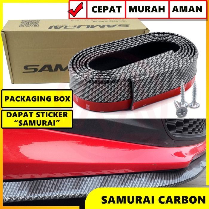 Lips Bumper Samurai HITAM CARBON mobil ceper Duck Tail Samurai Lip protector List Bumper bodykit ext
