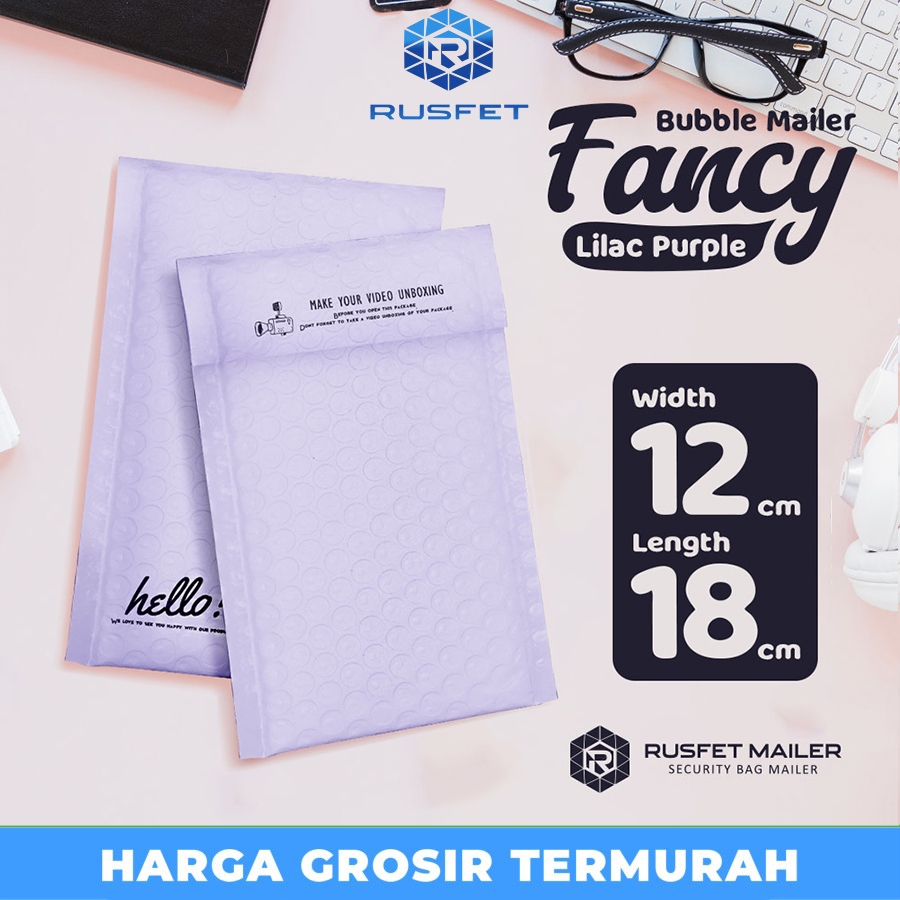 

AMPLOP BUBBLE | BUBBLE MAILER MURAH | LIGHT PURPLE 12X18CM