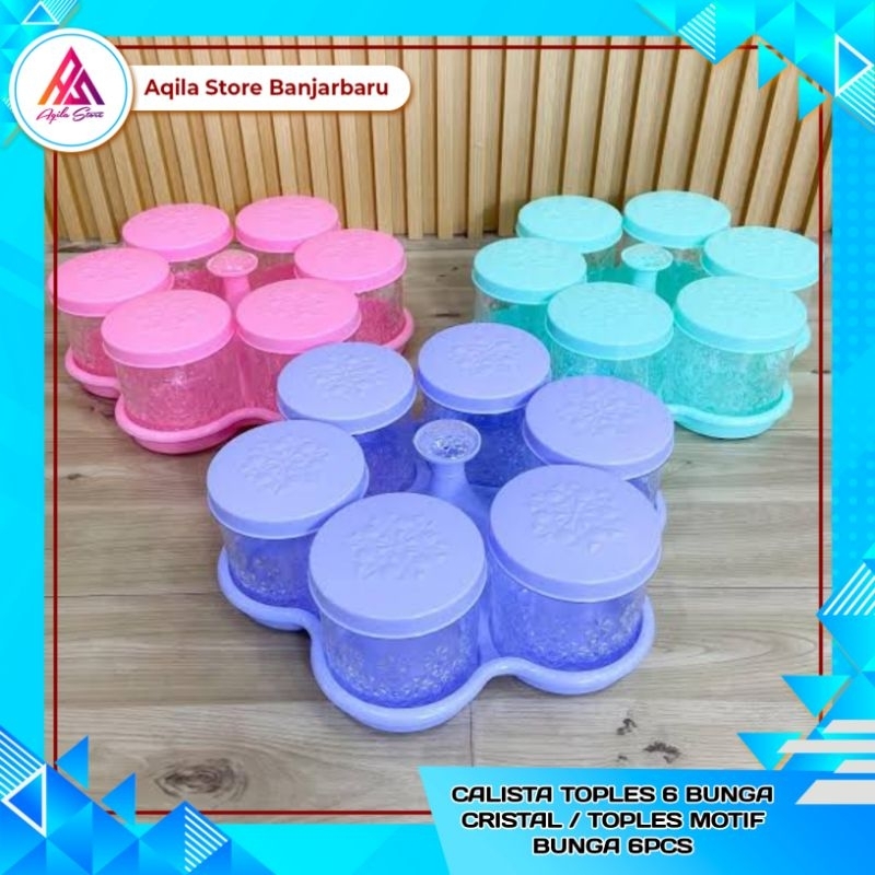 Calista Toples 6 Bunga Cristal / Toples Motif Bunga 6Pcs / Toples Set Nampan 5Pcs / Toples 6 Daun Ca