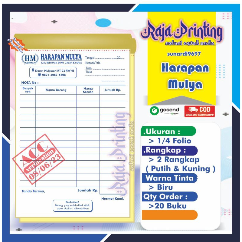 

Cetak Nota Custom Hasil Bumi 2 Ply Gratis Desain