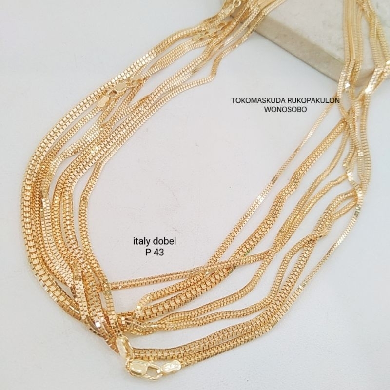 kalung italy dobel (emas asli 9K)