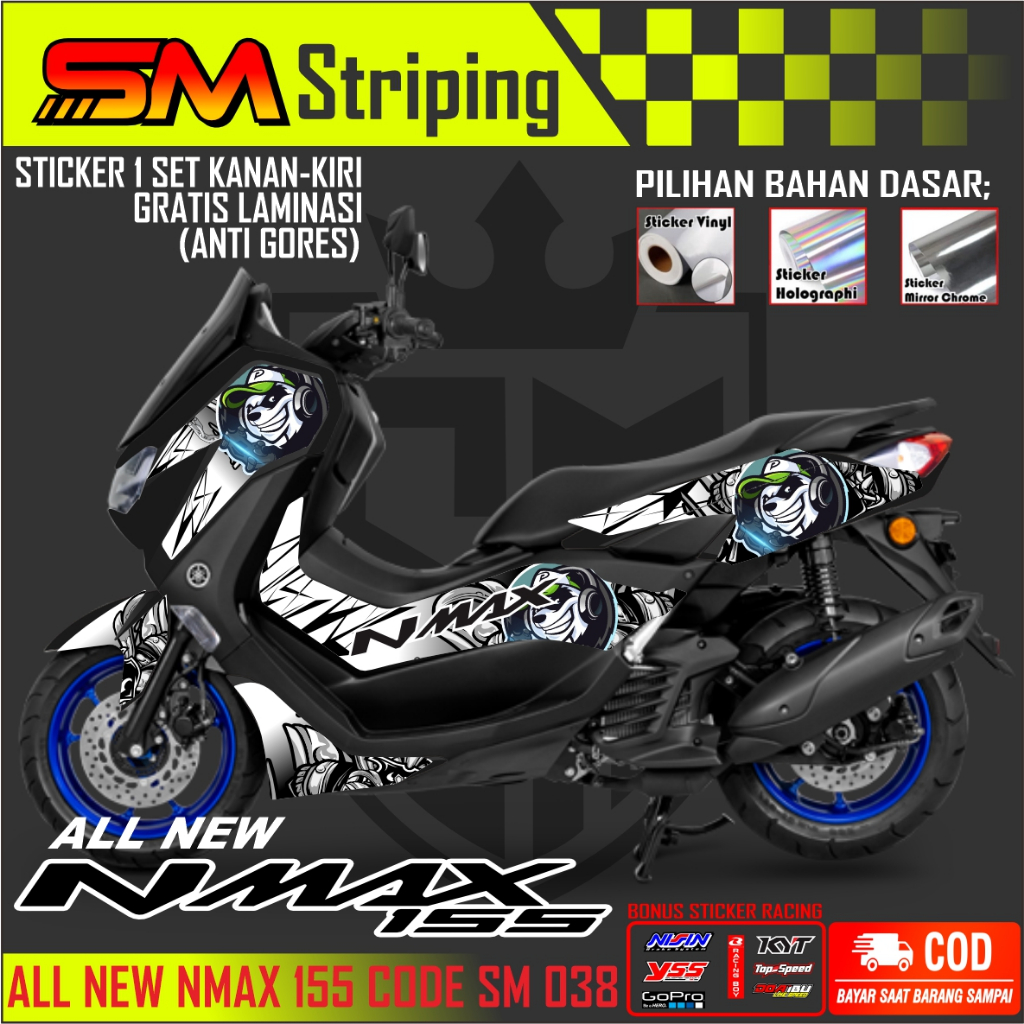 Striping NMAX NEW 2021 - Sticker Striping Variasi list Yamaha NMAX NEW 155 RCB 038