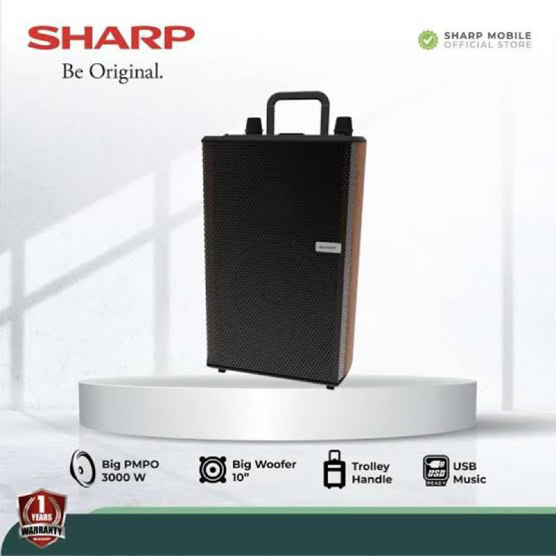 SHARP SPEAKER AKTIF SHARP 10 INCH Speaker SHARP PORTABLE SPEAKER SHARP CBOX-TRB10MBO SHARP CBOX SHARP PORTABLE 10 INCH SPEAKER BLUETOOTH