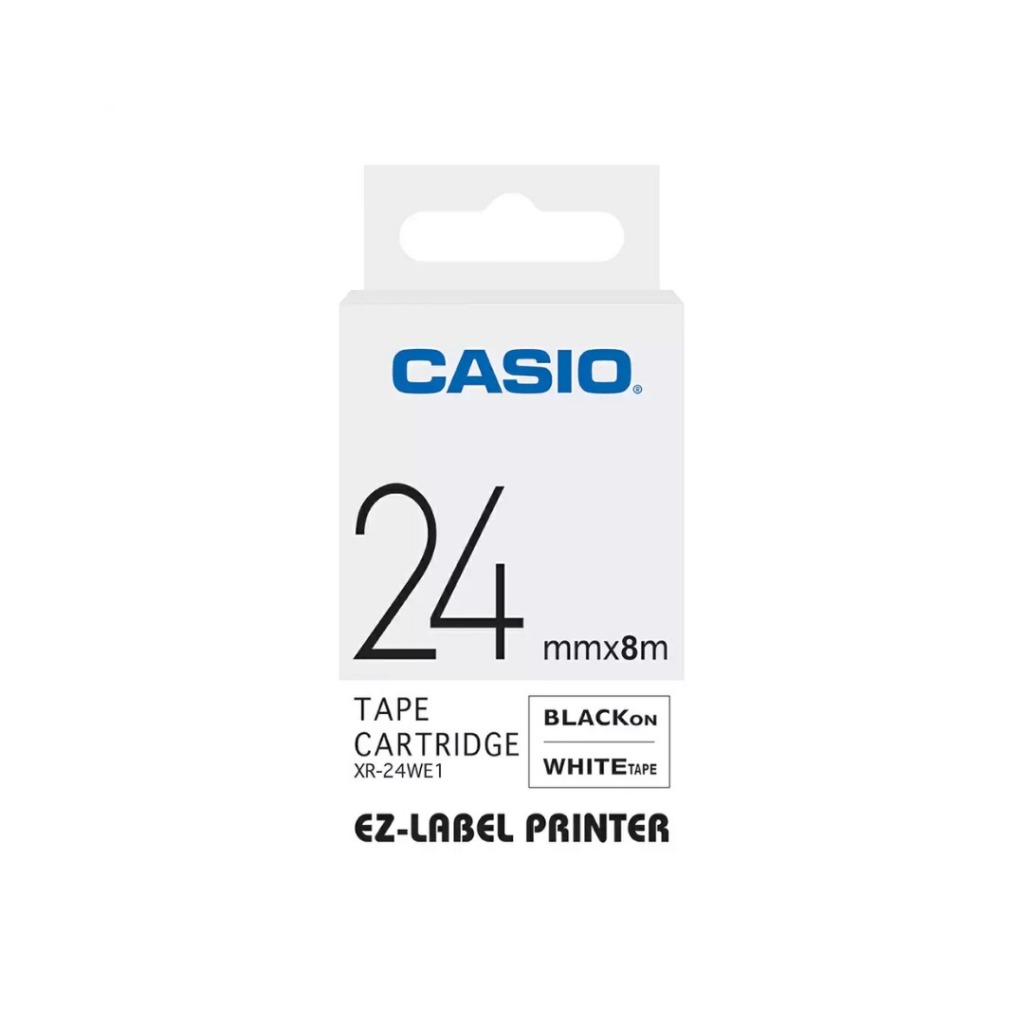 

CASIO XR-24WE1 - Label Tape - Printer - Putih Hitam -24 mm