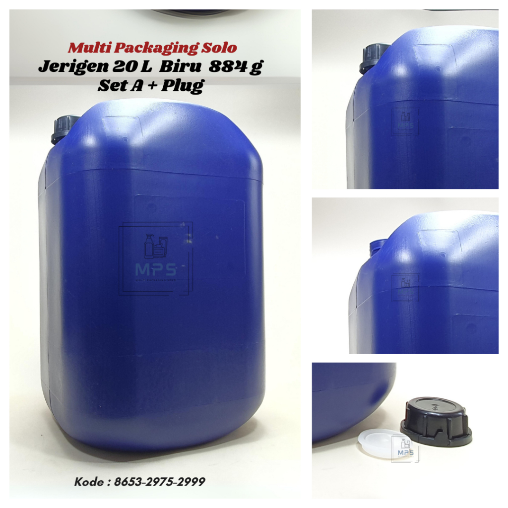 Jerigen 20 L Biru Hdpe Tutup Hitam / Jerigen Hdpe / Jerigen / Jerigen Madu / Jerigen 20 Liter